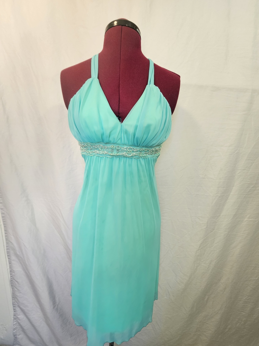 City Triangles Bright Aqua Swim Top